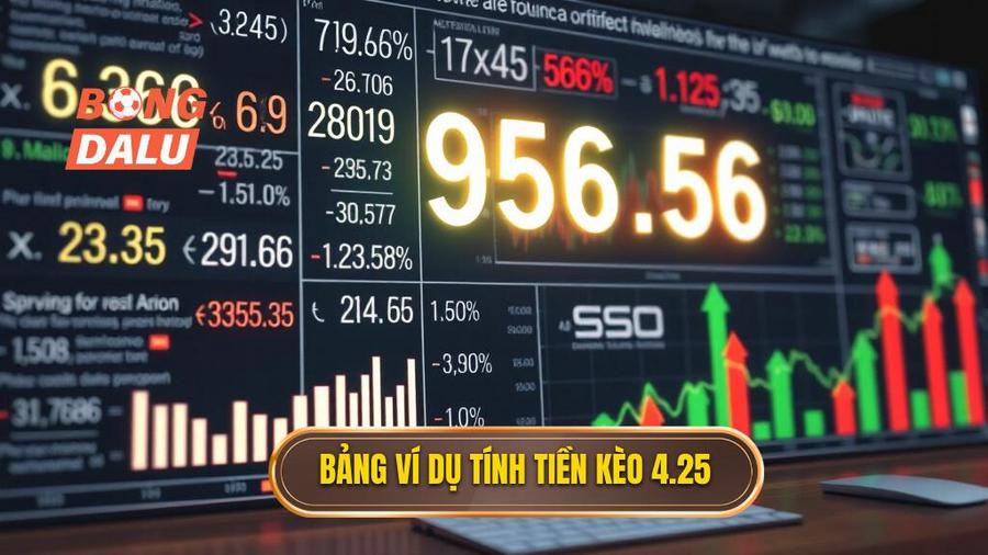 Bảng ví dụ minh họa cách tính tiền kèo 4.25