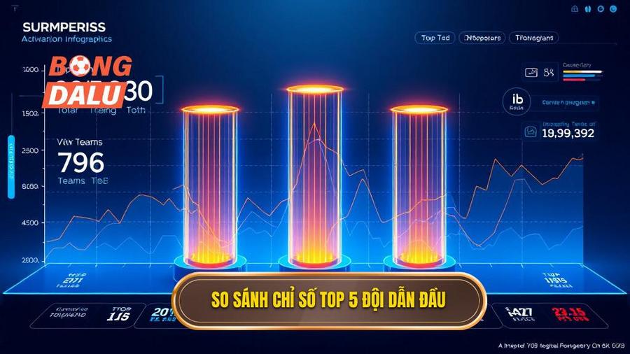 Bảng so sánh các chỉ số sức mạnh của Top 5 đội dẫn đầu